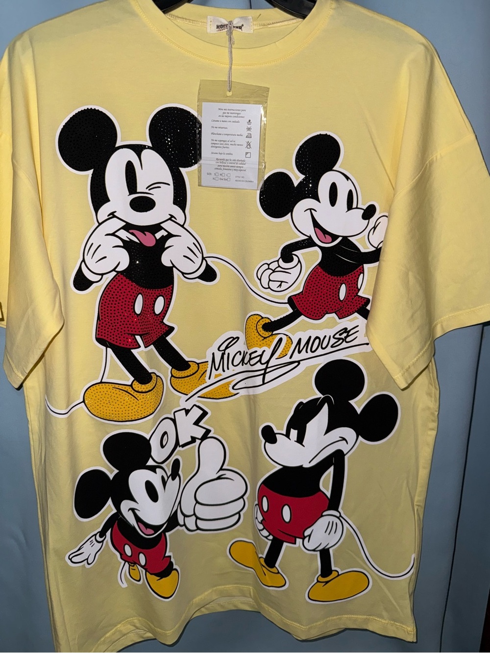 H&M Yellow Mickey Mouse Graphic Tee